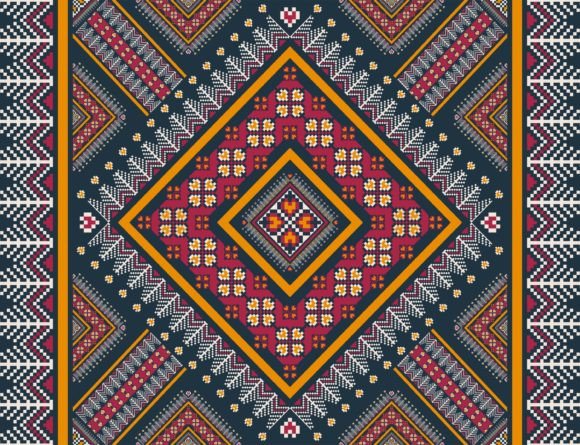 Colorful Ethnic Geometric Stitch Pattern