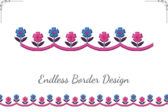 Cute Floral Border: A Seasonal Embroidery Staple