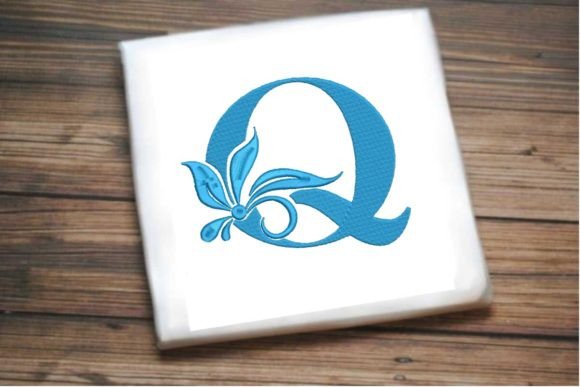 Elegant Floral Alphabet Letter Q