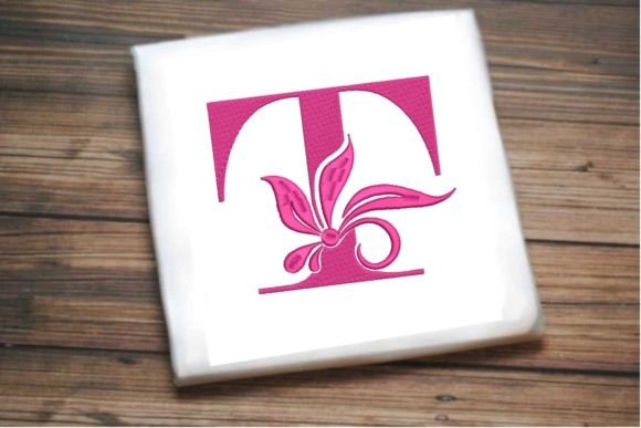Elegant Floral Alphabet Letter T