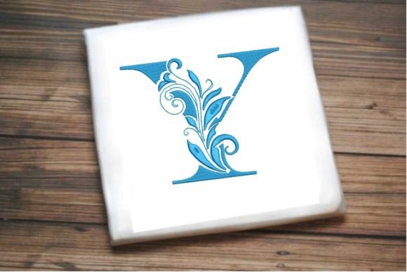 Elegant Floral Alphabet Letter Y