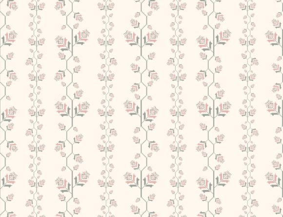 Embroidery Floral Stripes Pattern