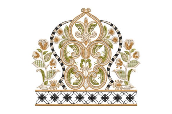 Floral Crown Embroidery Design