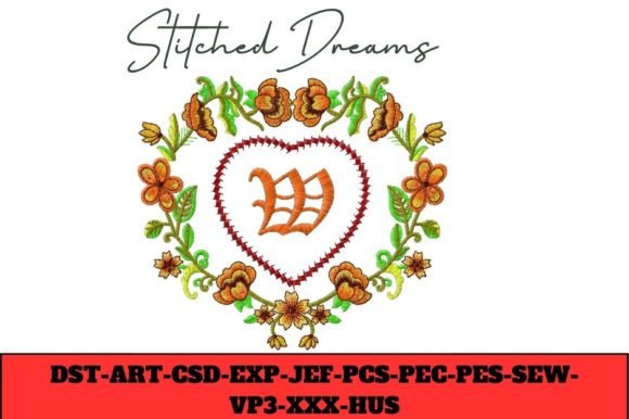 Floral Heart Letter W Review