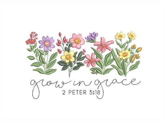 Grow in Grace Embroidery Design