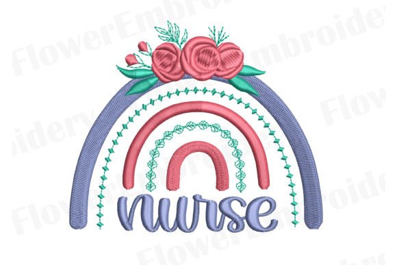 Nurse Rainbow Embroidery Design