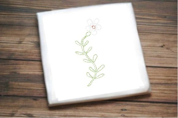 One Line Small Flower with Leaf